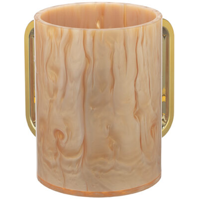 Lucite Clear Washing Cup 13 cm - Marble - Gold