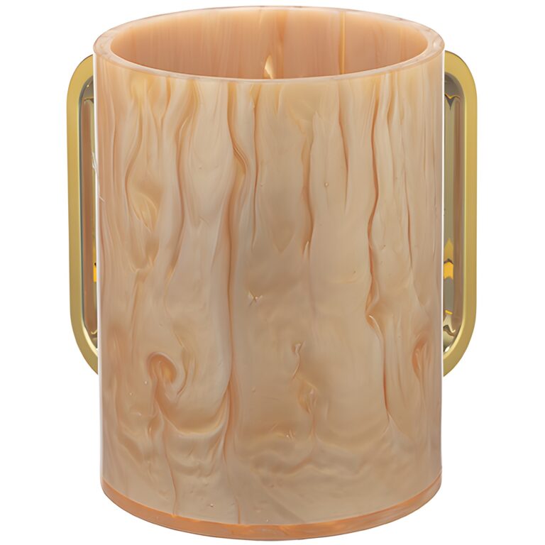 Lucite Clear Washing Cup 13 cm - Marble - Gold