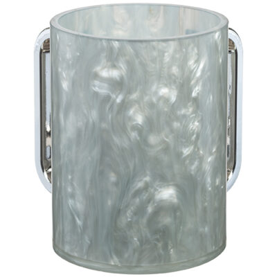Lucite Clear Washing Cup 13 cm - Marble - Silver