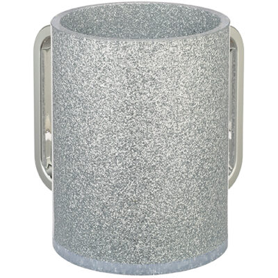 Lucite Clear Washing Cup 13 cm - Silver Sparkles