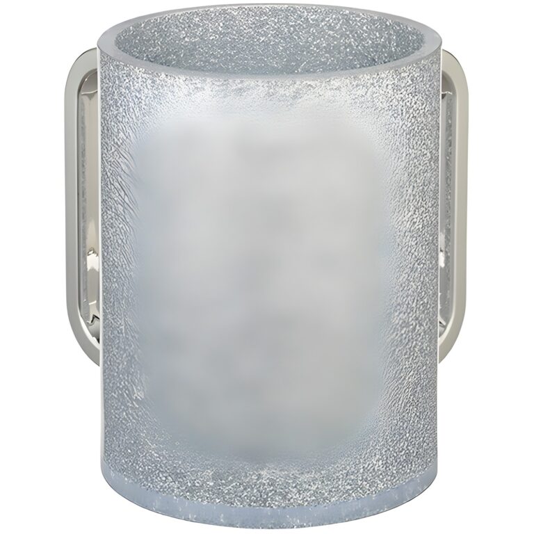 Lucite Clear Washing Cup 13 cm - Silver Sparkles