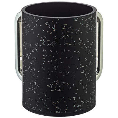Lucite Clear Washing Cup 13 cm - Silver Sparkles