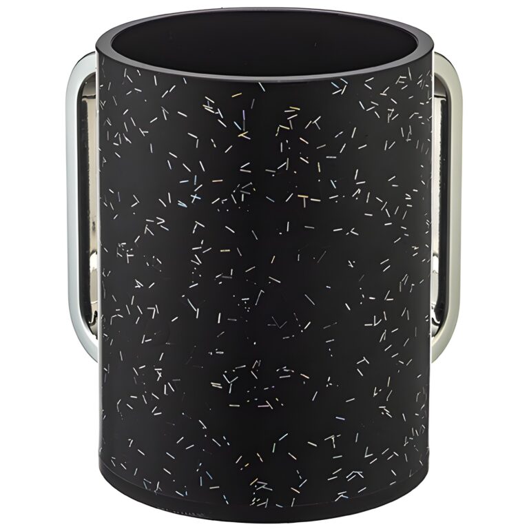 Lucite Clear Washing Cup 13 cm - Silver Sparkles