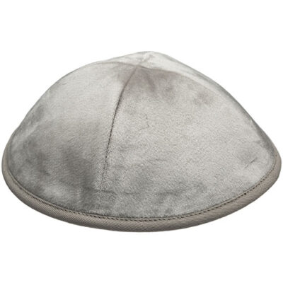 Velvet Kippah 17 cm- Light Gray
