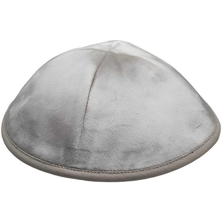Velvet Kippah 19 cm- Light Gray