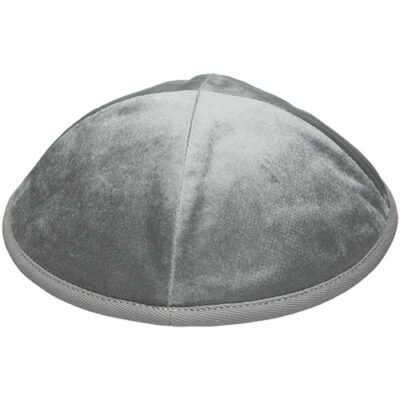 Velvet Kippah 17 cm- Gray