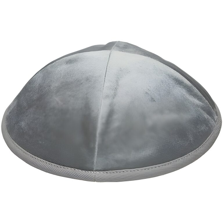 Velvet Kippah 17 cm- Gray