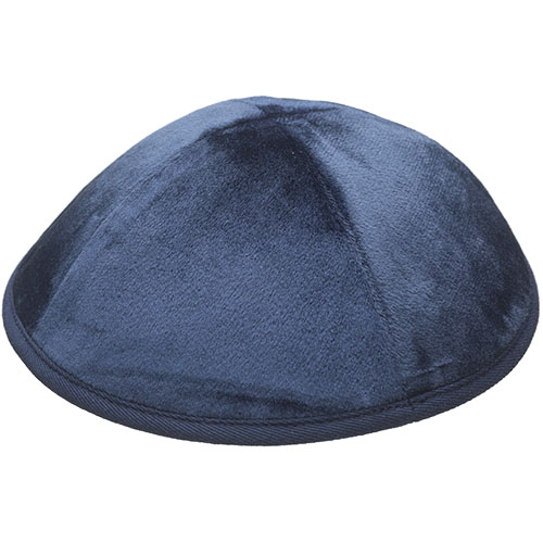 Velvet Kippah 17 cm- Dark Blue