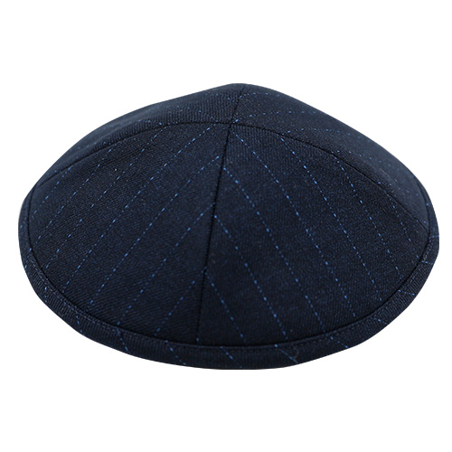 Fabric Kippah 17 cm- Blue with Stripes