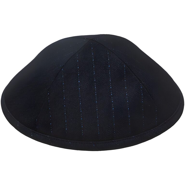 Fabric Kippah 19 cm- Blue with Stripes