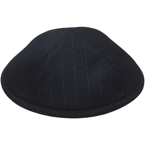 Fabric Kippah 19 cm- Blue with Stripes