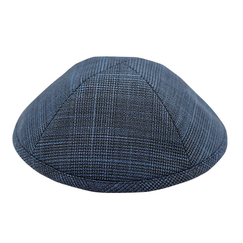 Fabric Kippah 17 cm- Dark Blue with Stripes