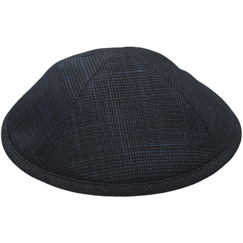 Fabric Kippah 19 cm- Dark Blue with Stripes