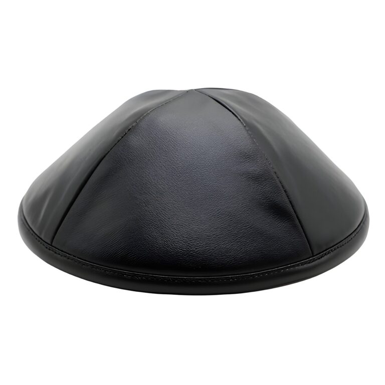 Leatherette Kippah 17 cm- Black