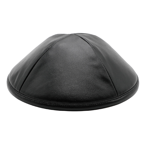 Leatherette Kippah 17 cm- Black