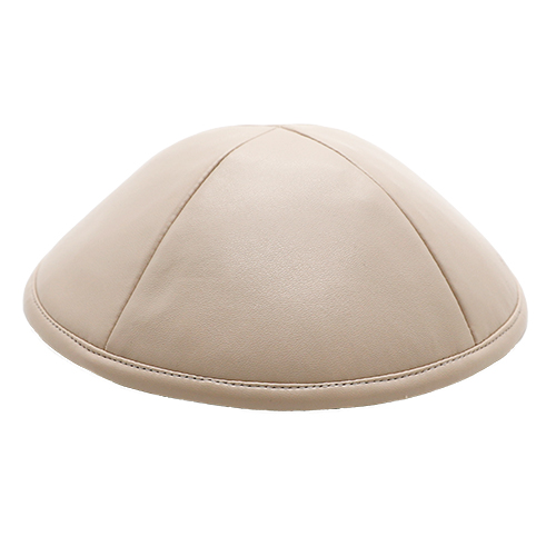 Leatherette Kippah 17 cm- White