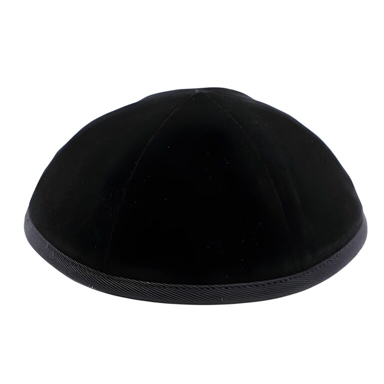 Black Velvet Kippah "Art-men" Size 3- 6 Parts with Rim