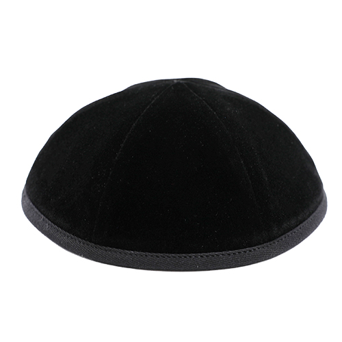 Black Velvet Kippah "ART-Men"  Size 3- 6 Parts with Rim