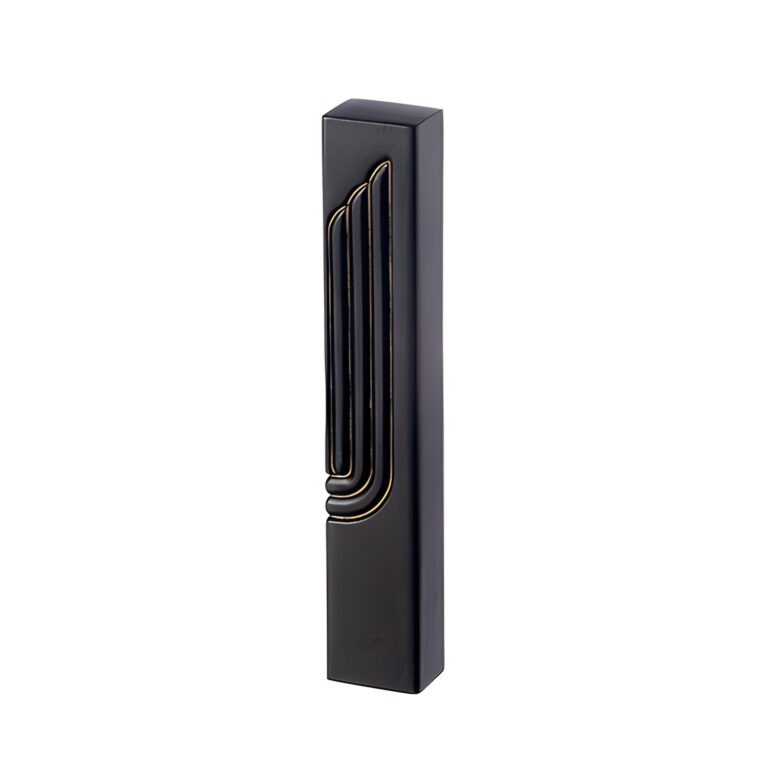 Black Polymer Mezuzah 12 cm- Golden "Shin"