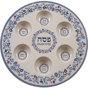 קערת פסח במבוק פרחונית 35 ס"מ