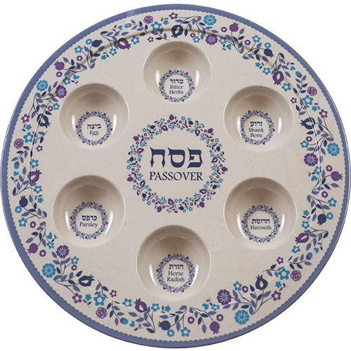 Melamine Passover Plate 35 cm- Flowers