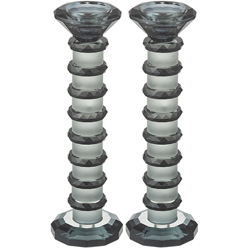 Pair of Crystal Elegant Candlesticks 22.5 cm