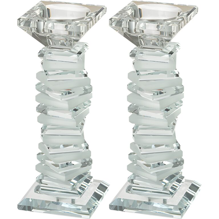 Pair of Crystal Elegant Candlesticks 16.5 cm