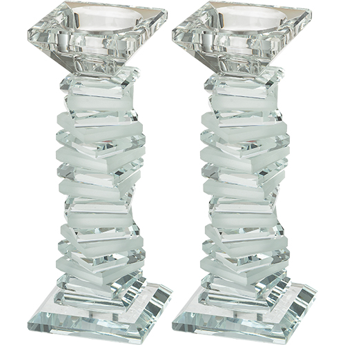 Pair of Crystal Elegant Candlesticks 16.5 cm