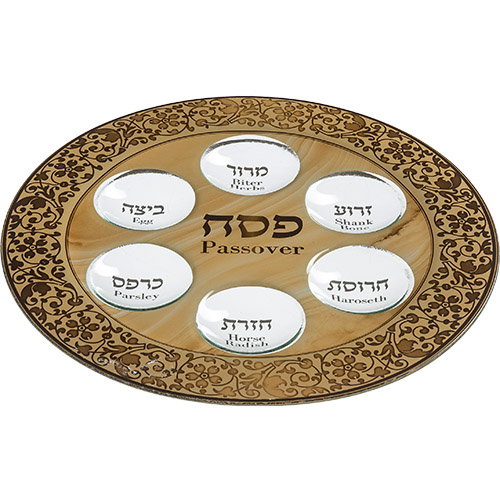 Glass Passover Plate 35 cm