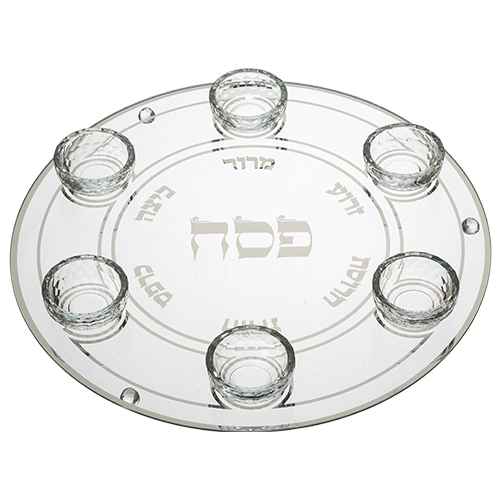 Glass & Crystal Passover Plate 40 cm