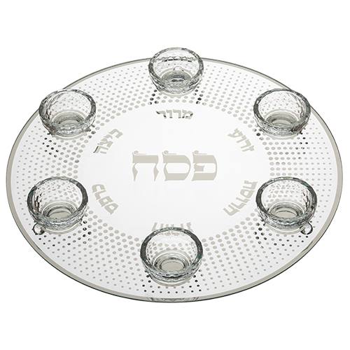 Glass & Crystal Passover Plate 40 cm