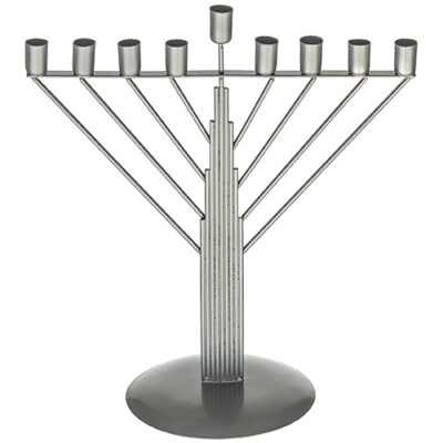 METAL "STRING" HANUKIAH 26 CM - CHABBAD