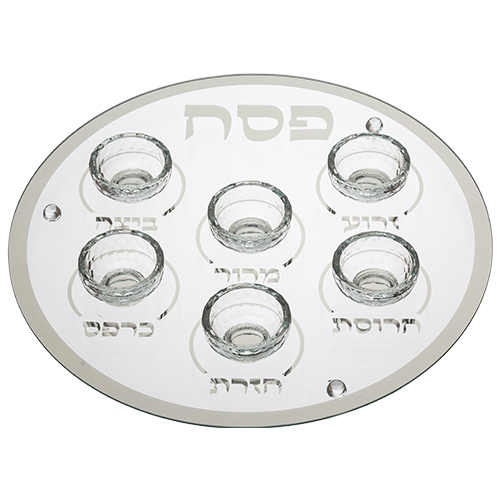 Glass & Crystal Passover Plate 40 cm