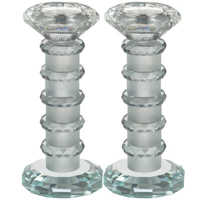 Pair of Crystal Elegant Candlesticks 15.5 cm