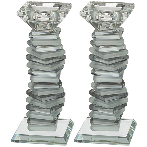 Pair of Crystal Elegant Candlesticks 16.5 cm