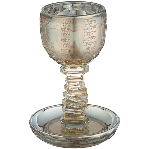 Crystal Kiddush Cup "The Bible Rivers" 16 cm contain 100ml / 3.4oz