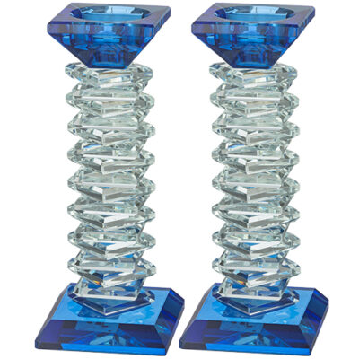 Pair of Crystal Elegant Candlesticks 17.5cm