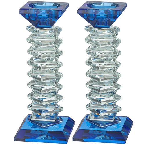 Pair of Crystal Elegant Candlesticks 17.5CM