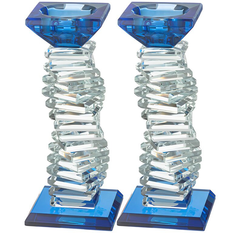Pair of Crystal Elegant Candlesticks 16.5 cm