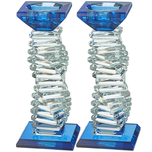 Pair of Crystal Elegant Candlesticks 16.5 cm