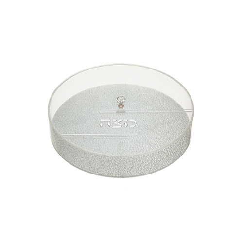 Perspex Round Matzah Box with Glitter 36 Cm