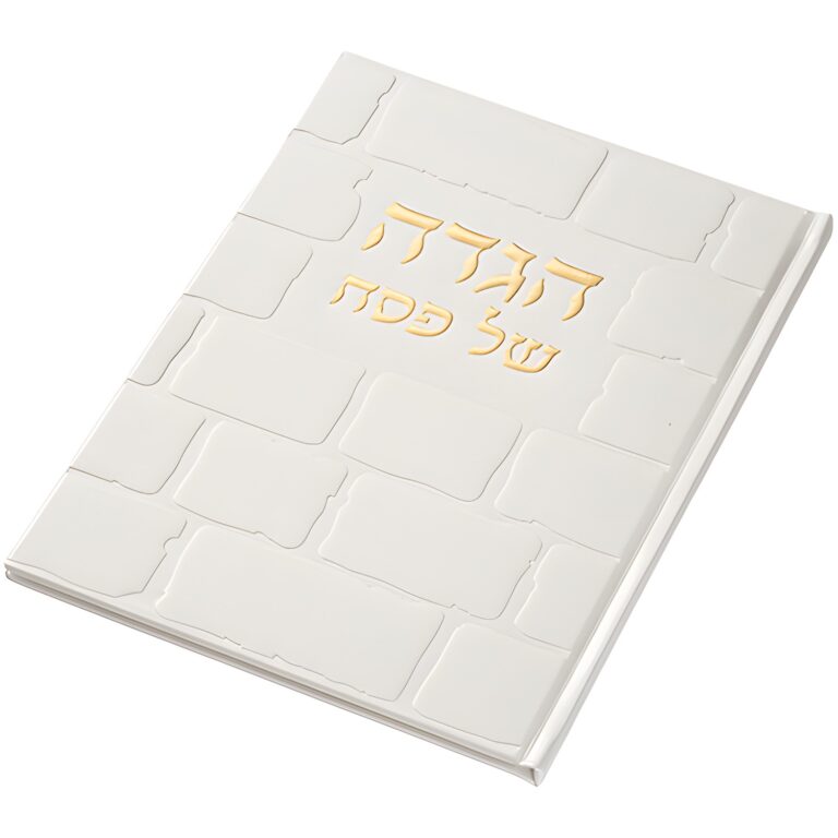 הגדה פסח עור PU לבן 30 ס"מ