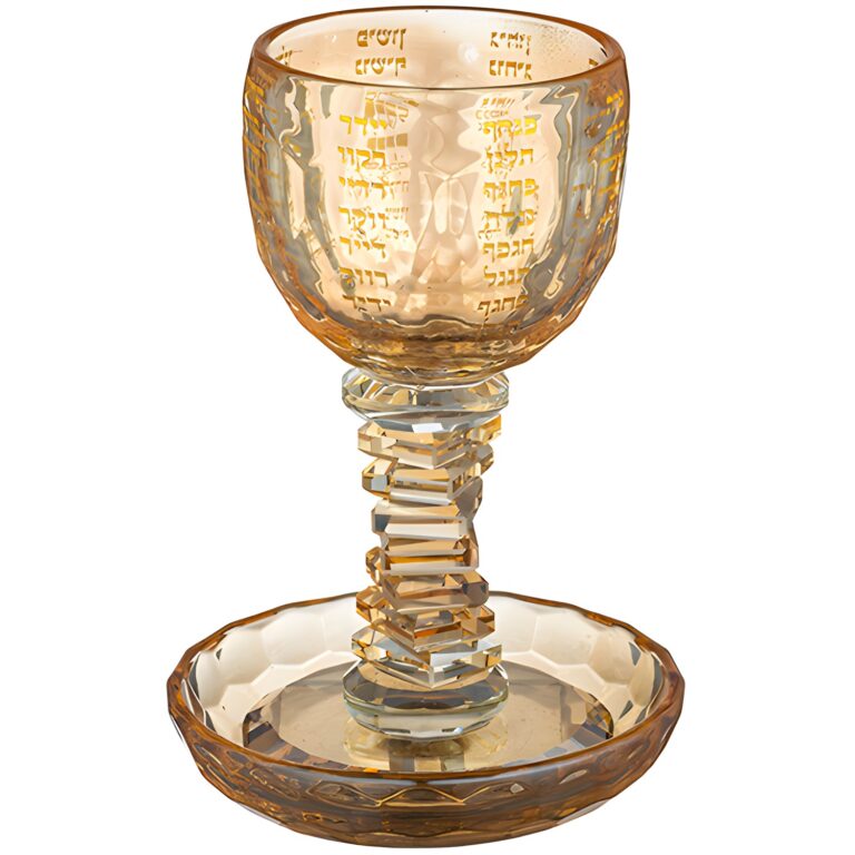 Crystal Kiddush Cup "the Bible Rivers" 16 cm Contain 100ml // 3.4oz