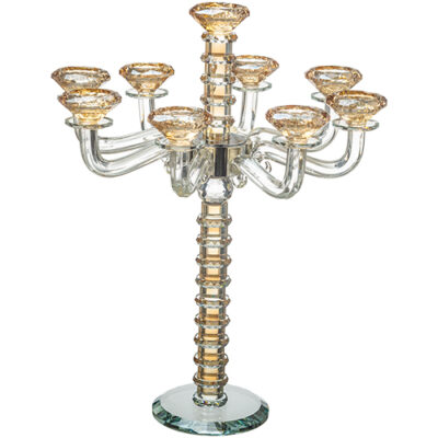 Crystal 9 Branch Candlesticks 42 cm - Gold