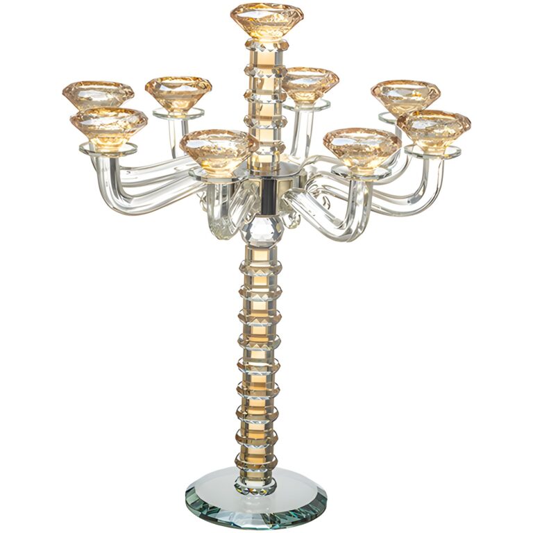 Crystal 9 Branch Candlesticks 42 cm - Gold