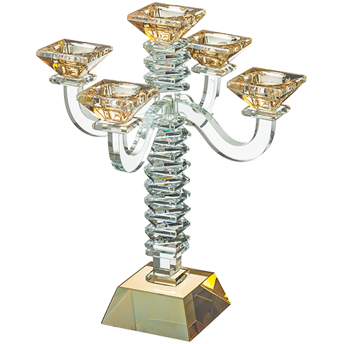 Crystal 5 Branch Candlesticks 34 cm