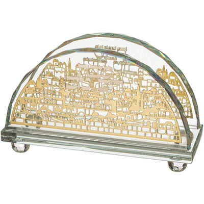 Crystal Napkin Holder with Metal Plate