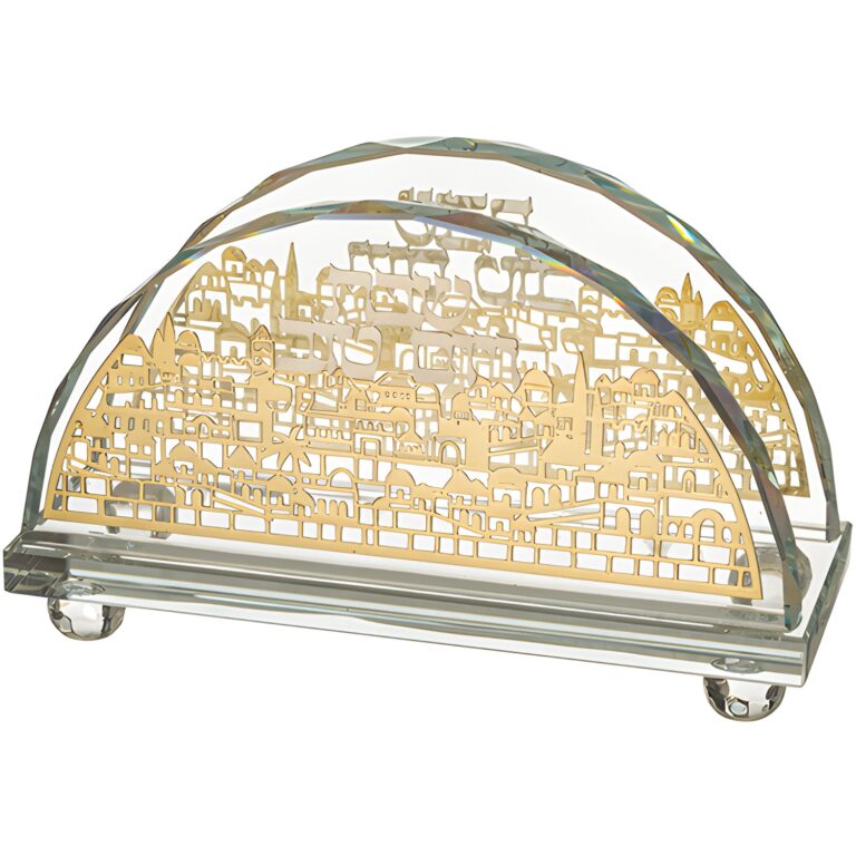 Crystal Napkin Holder with Metal Plate
