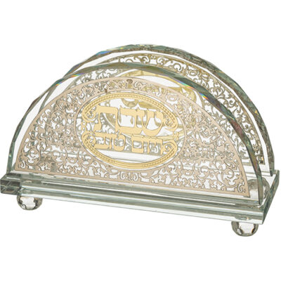 Crystal Napkin Holder with Metal Plate
