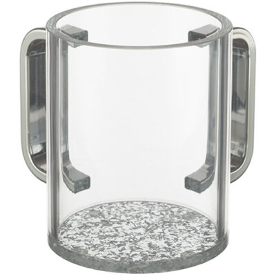 Lucite Clear Washing Cup 11 cm - Silver Handles